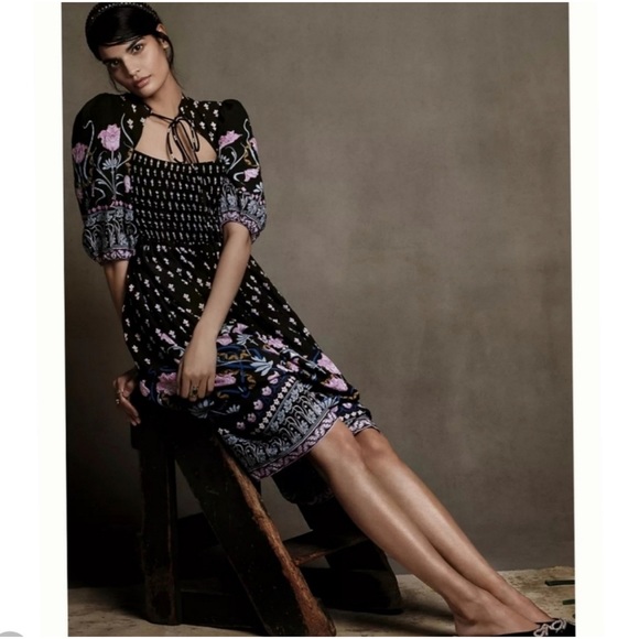 Anthropologie Dasha Smocked Midi Dress - Picture 4 of 7